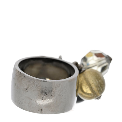 Chanel Ruthenium Beaded CC Star Ring 6.25 3 of 4