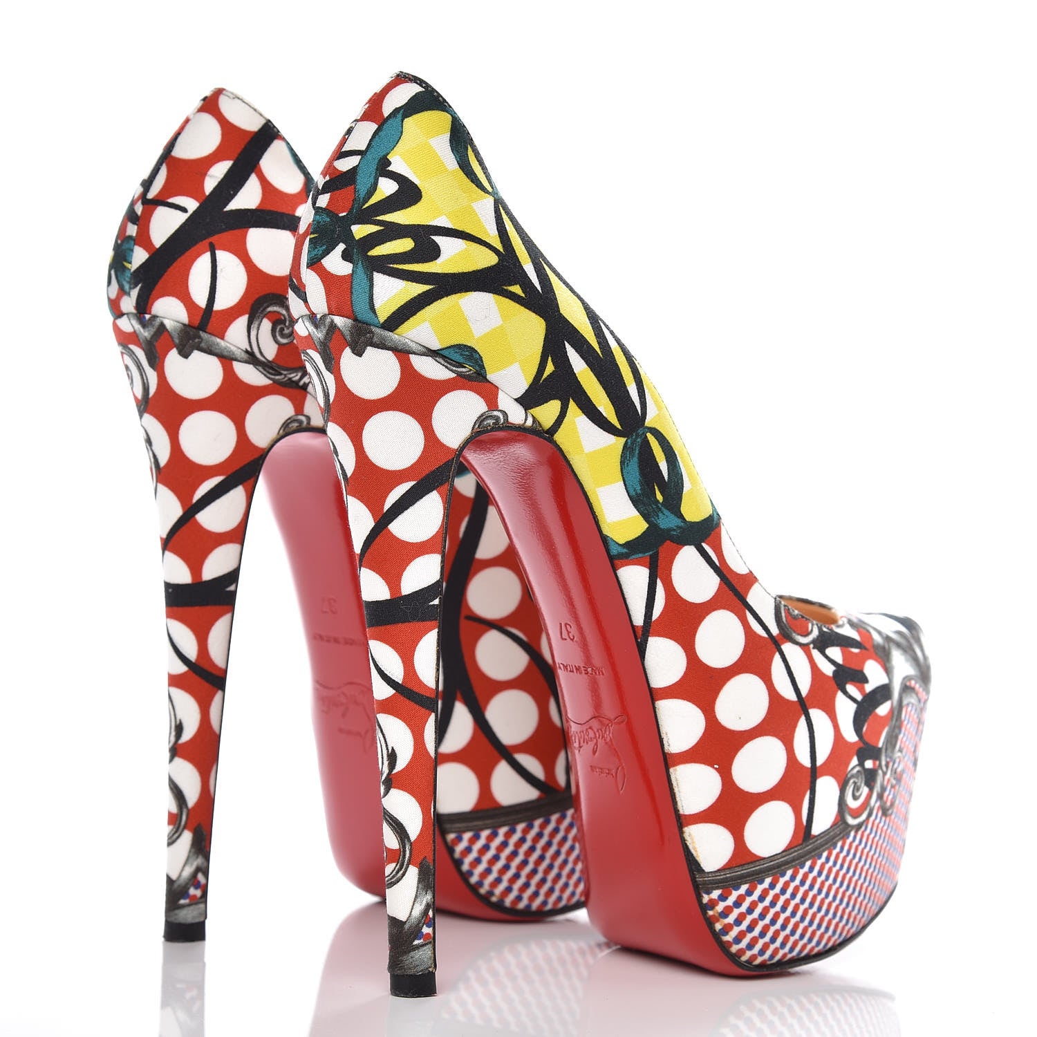 Christian Louboutin Fabric Loubi Print Daffodile 160 Pumps 37 Multicolor 4 of 10