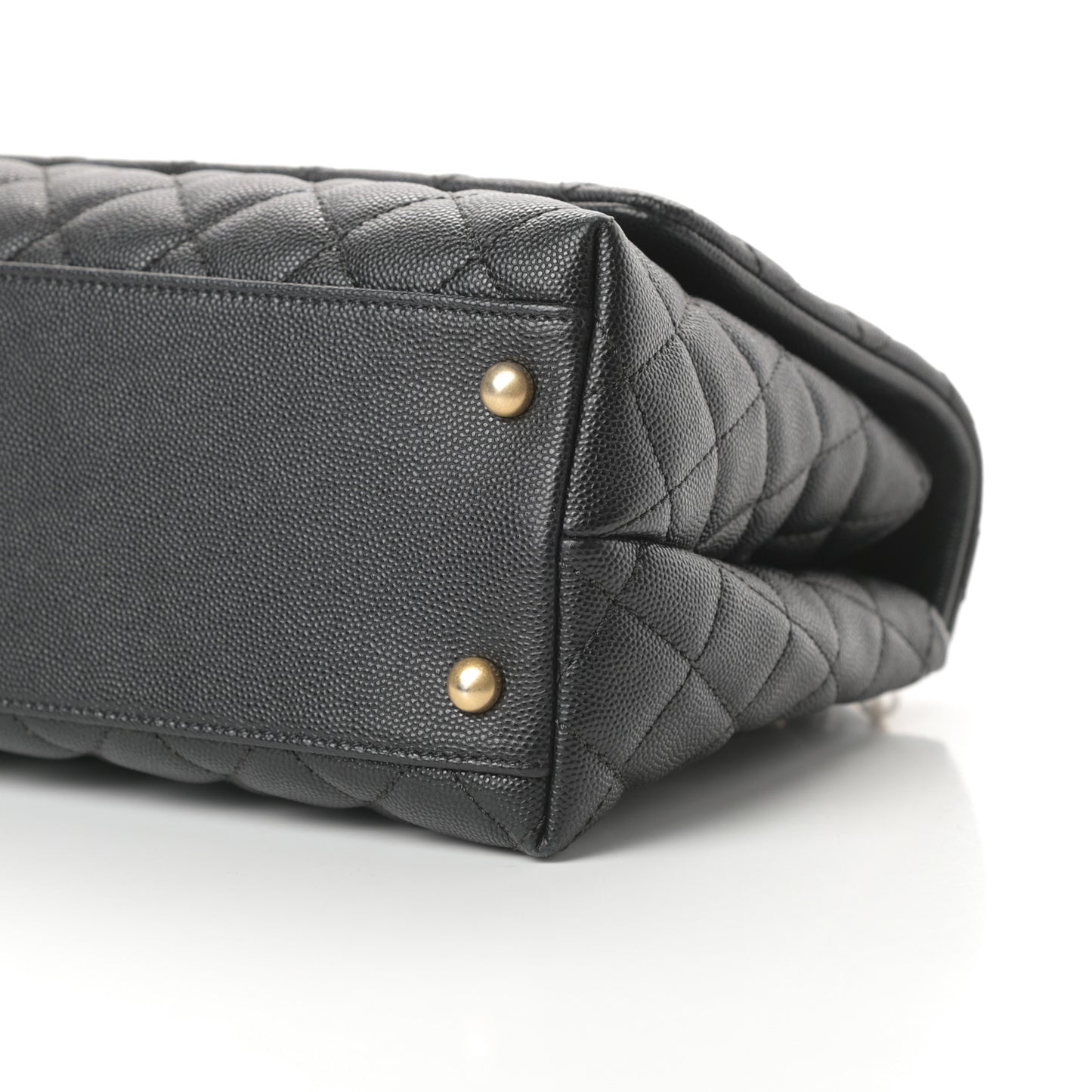 Caviar Quilted Small Coco Handle Flap Black