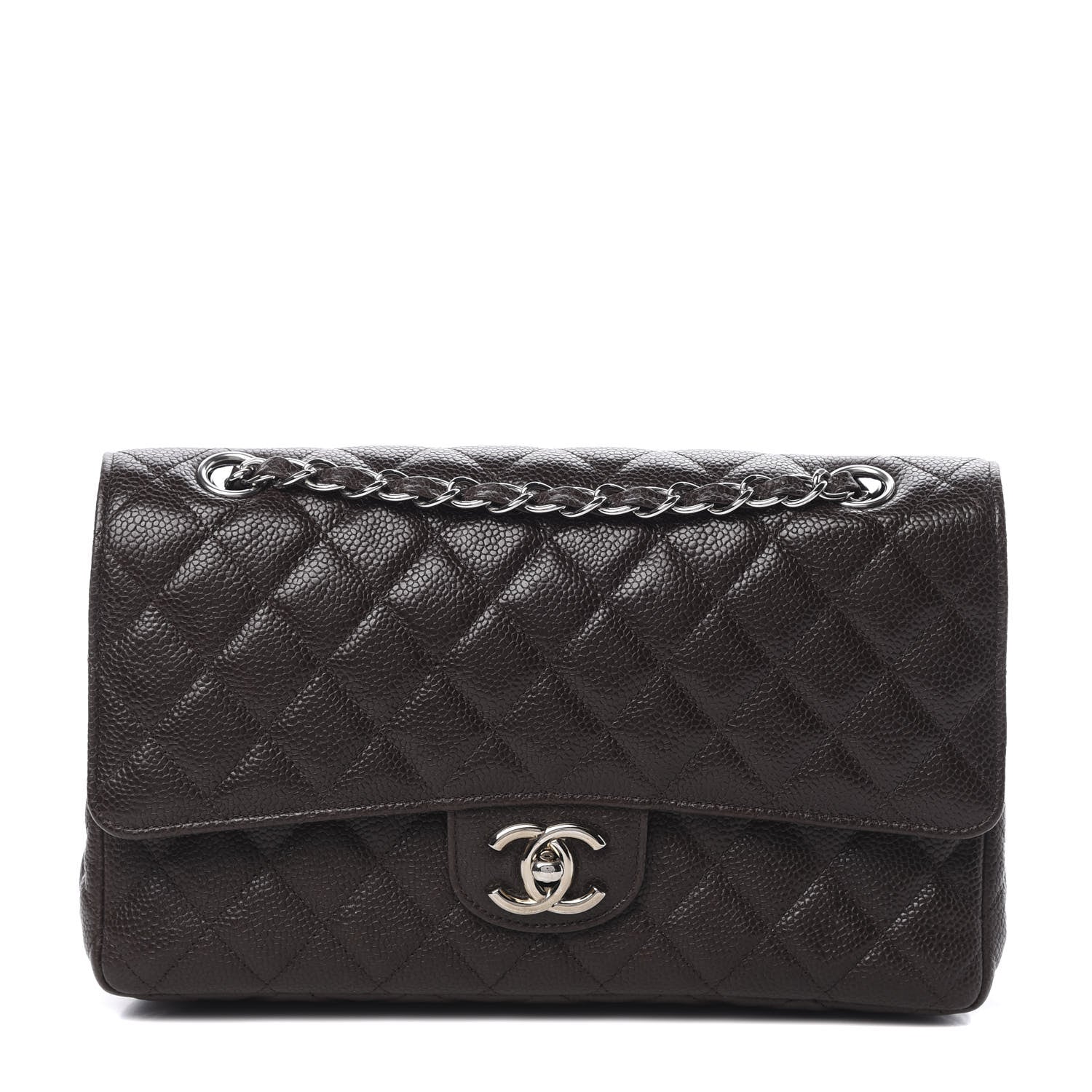 Chanel Caviar Quilted Medium Double Flap Brown 1 of 12