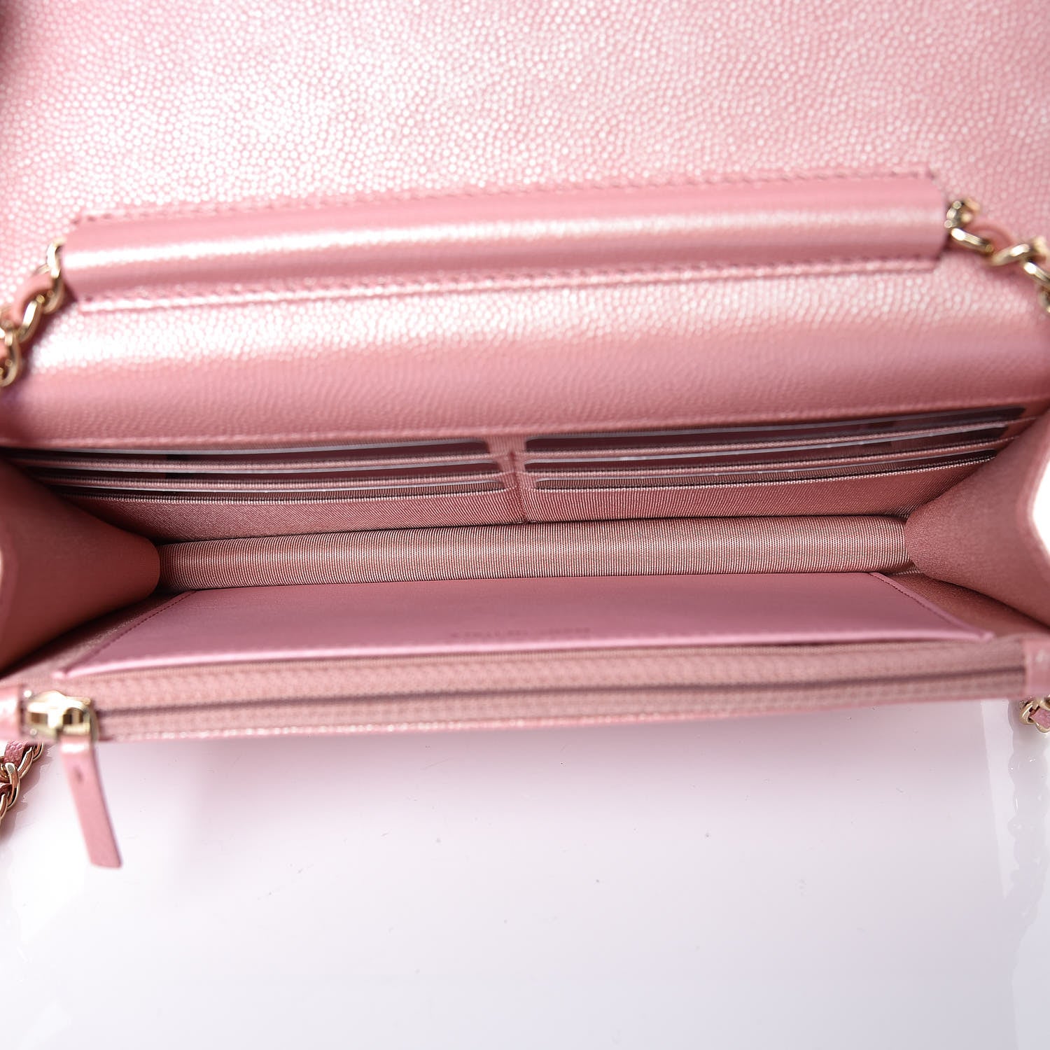 Chanel Iridescent Caviar Quilted Wallet on Chain WOC Rose Pink 5 of 9