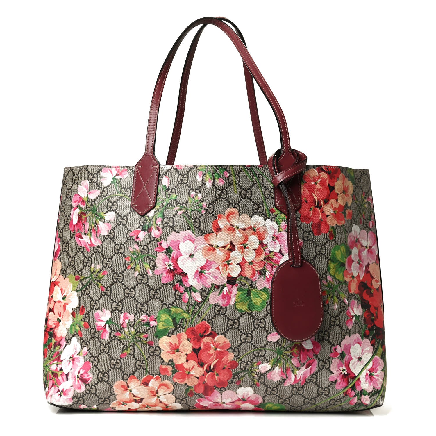 Gucci GG Supreme Monogram Blooms Medium Reversible Tote Beige Multicolor Dry Rose 1 of 11