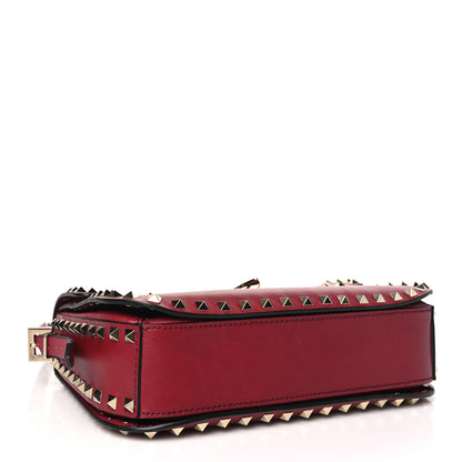 Valentino Garavani Vitello Medium Rockstud Flap Saddle Bag Scarlet 4 of 10