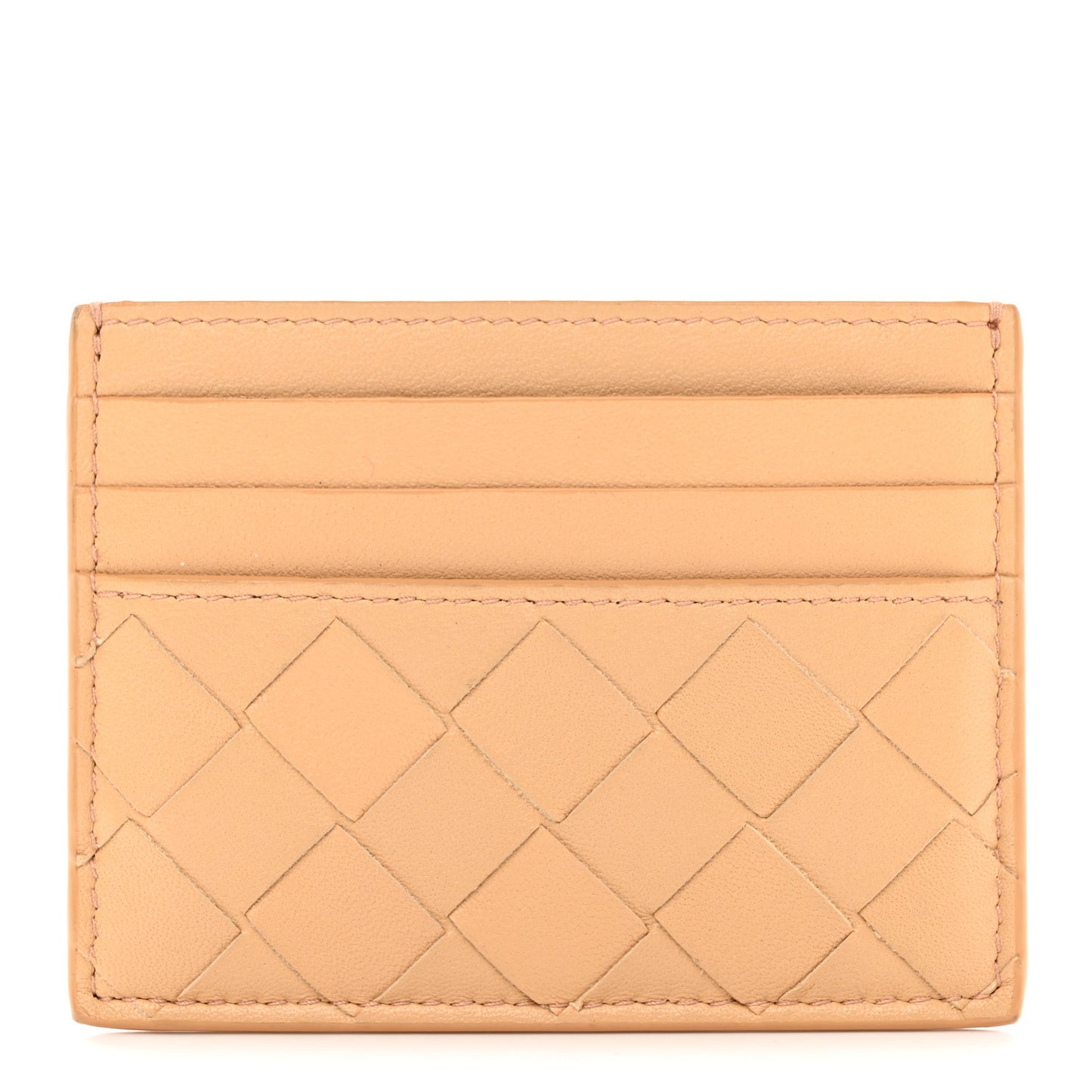 Nappa Intrecciato Card Holder Almond