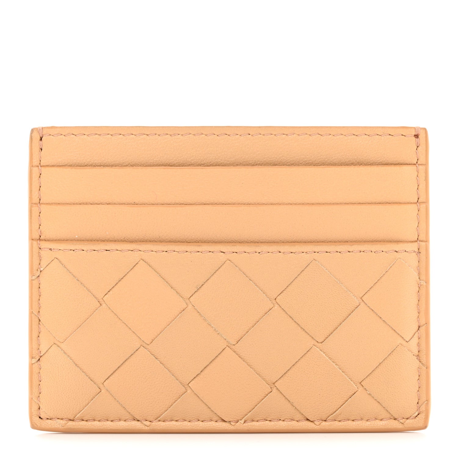 Bottega Veneta Nappa Intrecciato Card Holder Almond 1 of 12