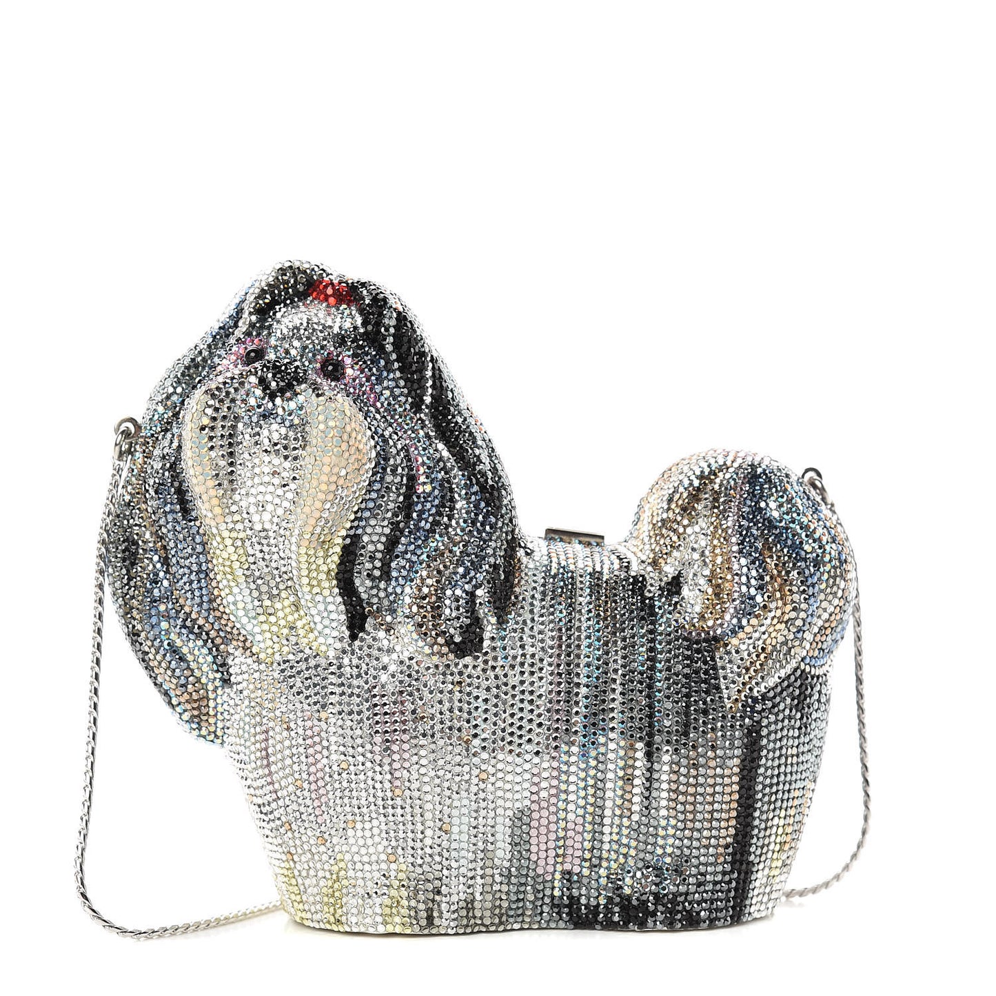 Crystal Shih Tzu Minaudiere Clutch