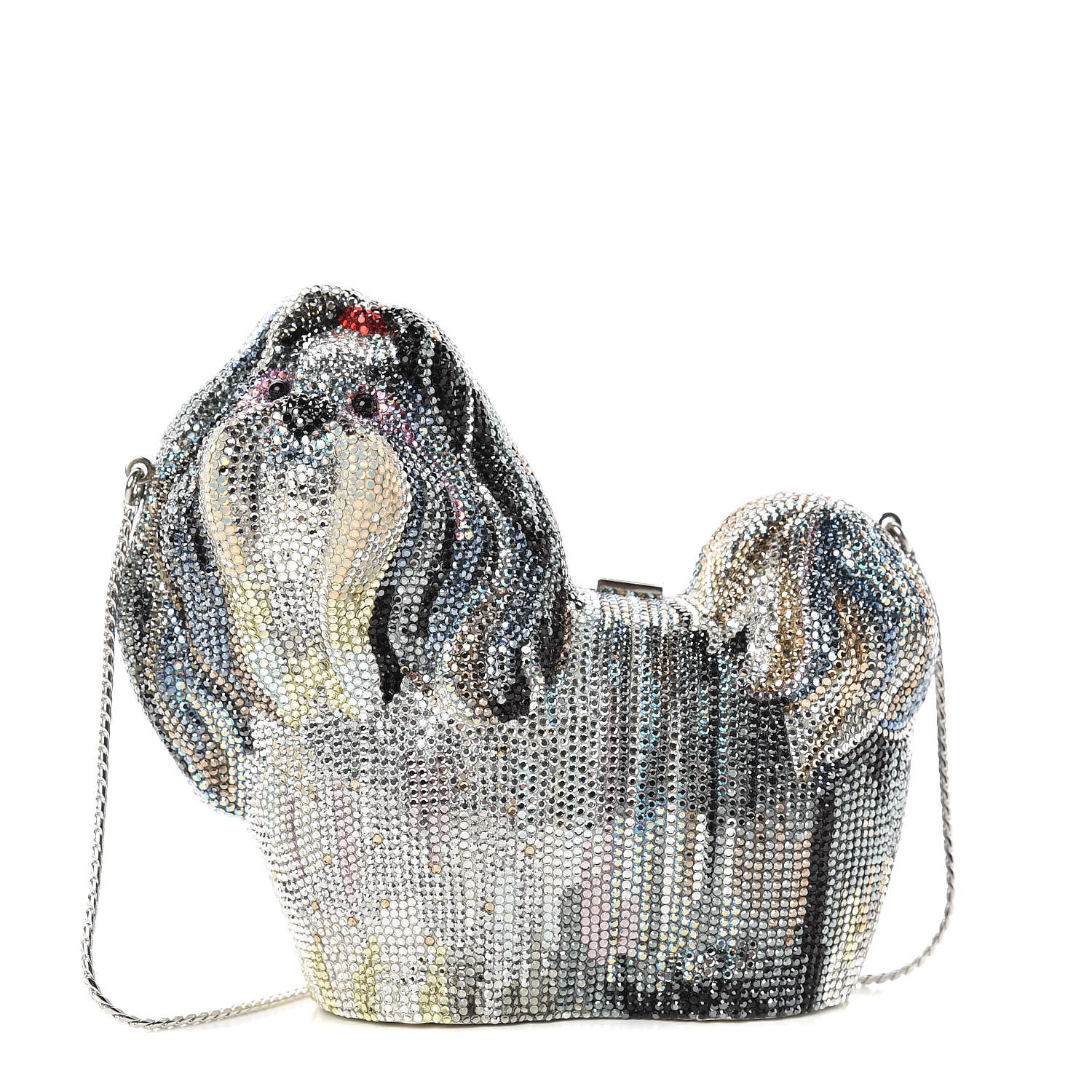 Judith Leiber Crystal Shih Tzu Minaudiere Clutch 1 of 12