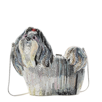 Judith Leiber Crystal Shih Tzu Minaudiere Clutch 1 of 12