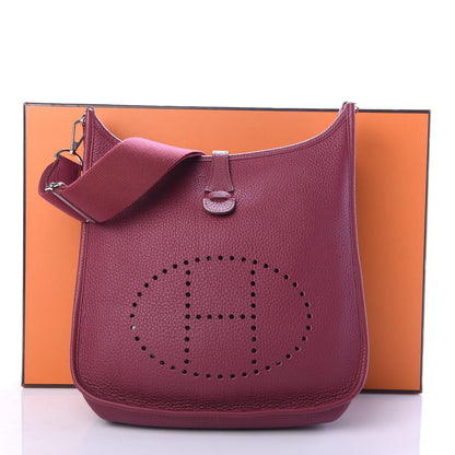 Hermes Taurillon Clemence Evelyne III PM Rubis 10 of 10