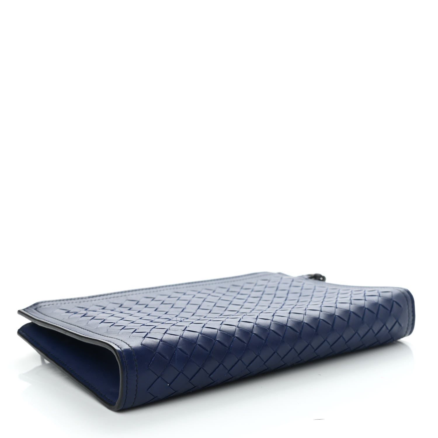 Bottega Veneta Nappa Intrecciato Wristlet Zip Wallet Atlantic 3 of 6