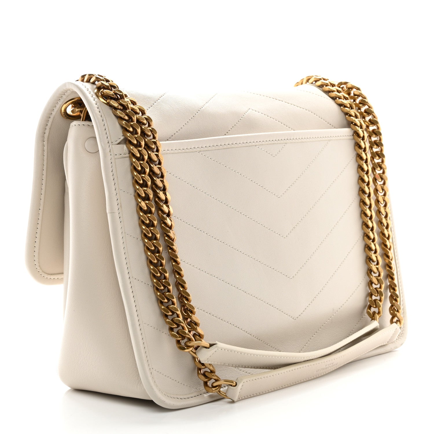 Saint Laurent Lambskin Matelasse Monogram Medium Niki Chain Satchel Crema Soft 3 of 11