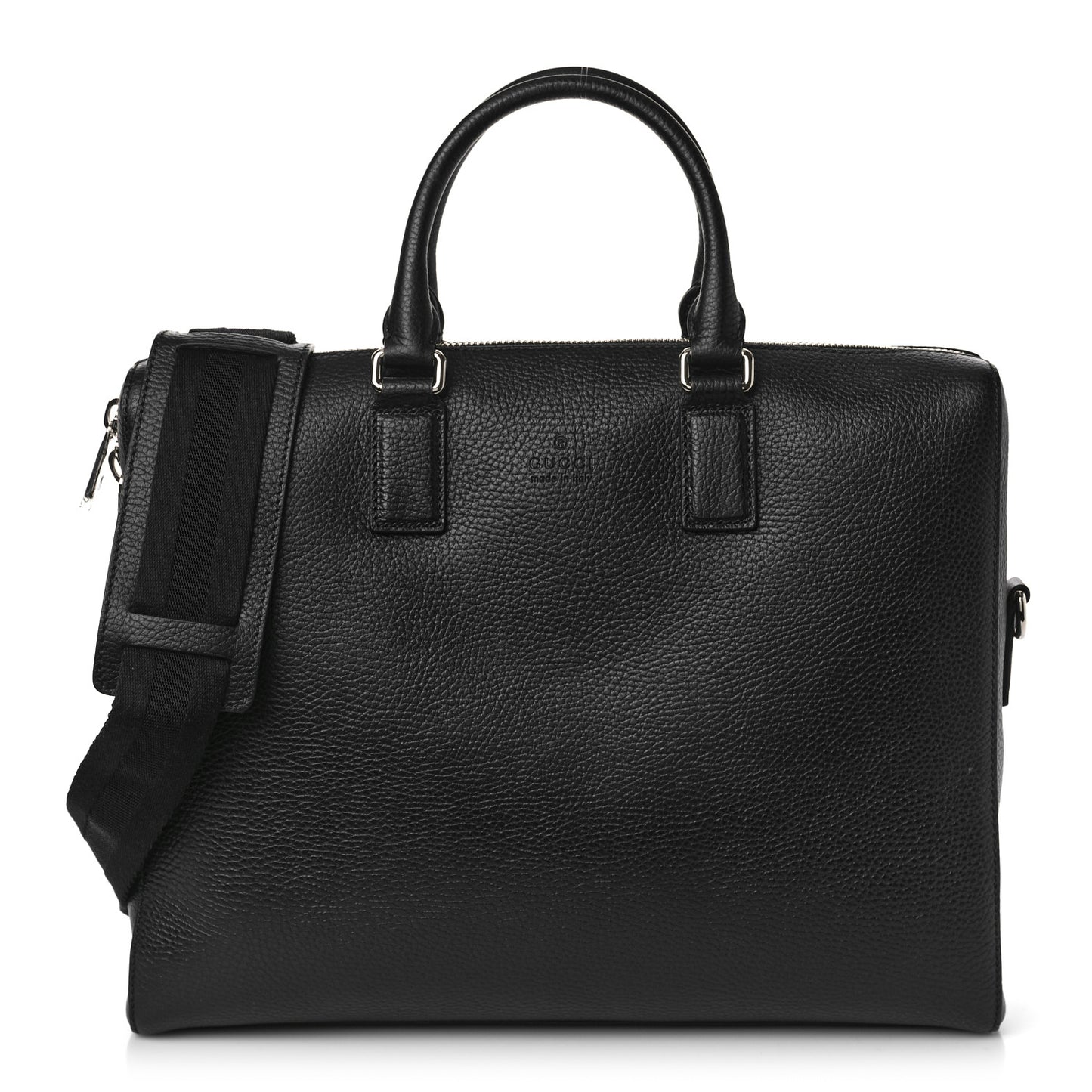 Pebbled Calfskin Briefcase Black