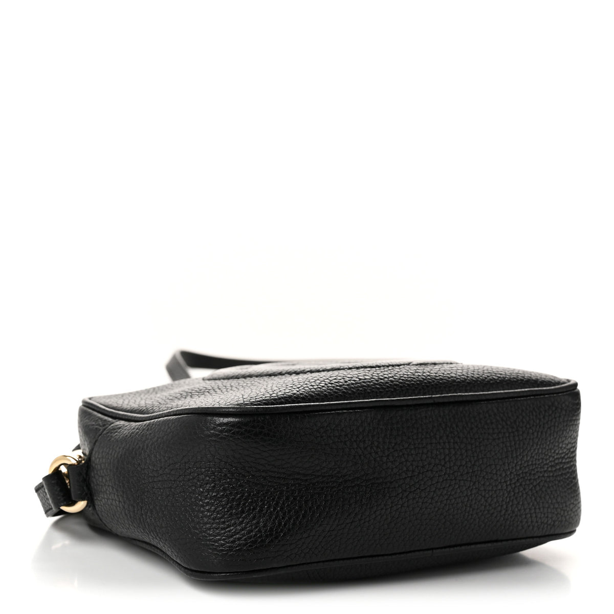 Pebbled Calfskin Small Soho Disco Bag Black