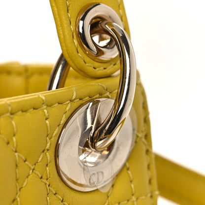 Christian Dior Lambskin Cannage Micro Lady Dior Yellow 11 of 12