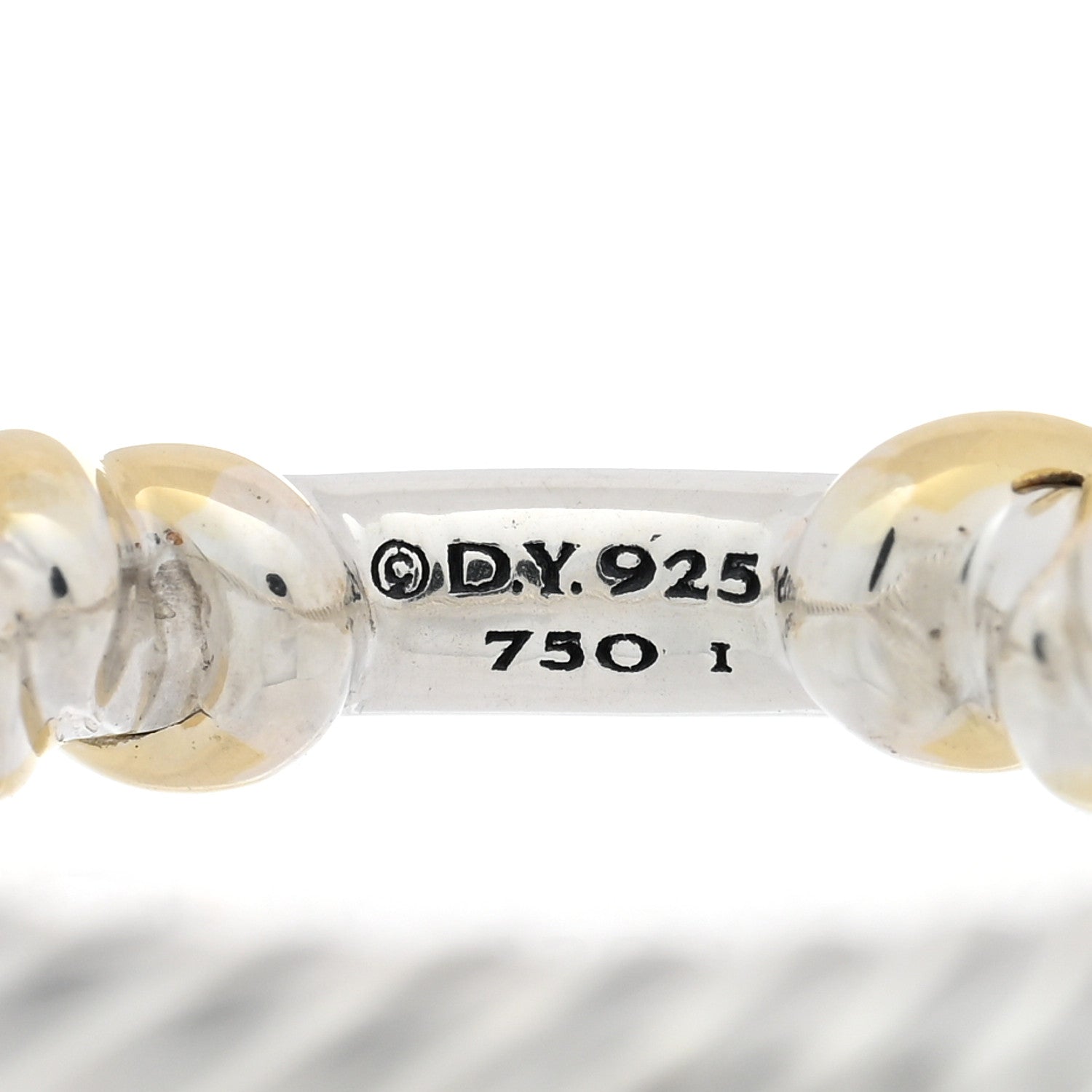David Yurman Sterling Silver 18K Yellow Gold Diamond Petite Helena Wrap Ring 52 6 4 of 4