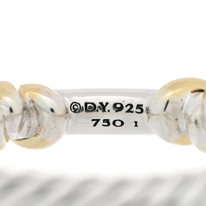 David Yurman Sterling Silver 18K Yellow Gold Diamond Petite Helena Wrap Ring 52 6 4 of 4