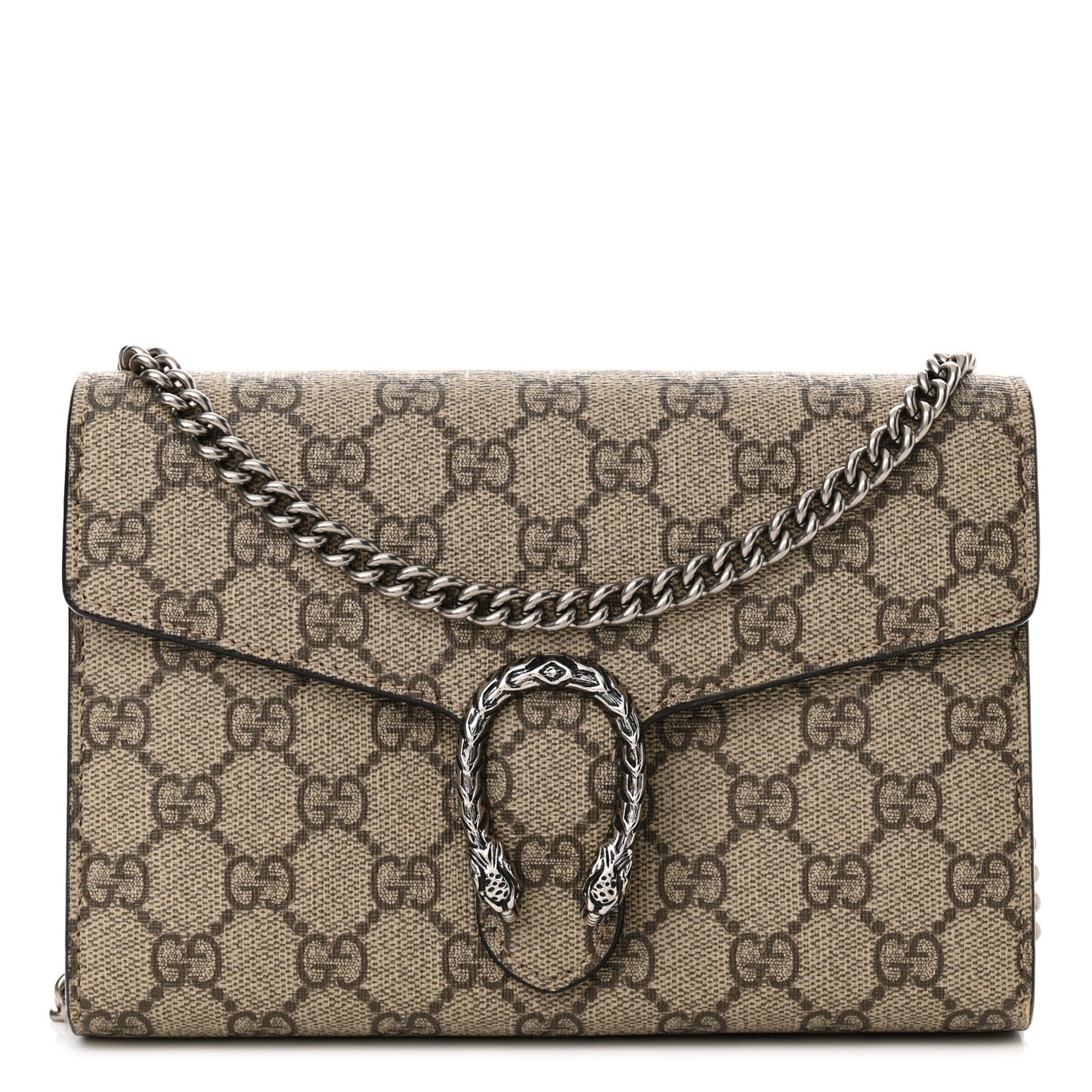 GG Supreme Monogram Mini Dionysus Chain Wallet Beige Taupe