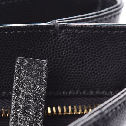 Saint Laurent Grain De Poudre Matelasse Chevron Medium Tribeca Shopping Bag Black 13 of 14