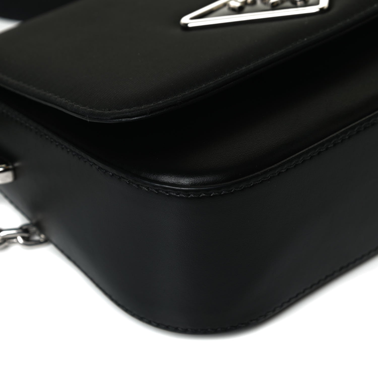 Prada Nylon Calfskin Identity Shoulder Bag Black 11 of 14