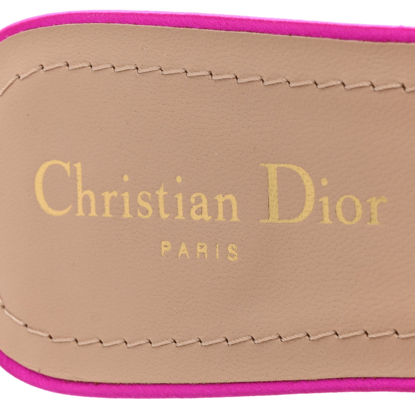 Satin Dioriviera Embroidered Dway 35mm Slide Sandals 40 Rani Pink