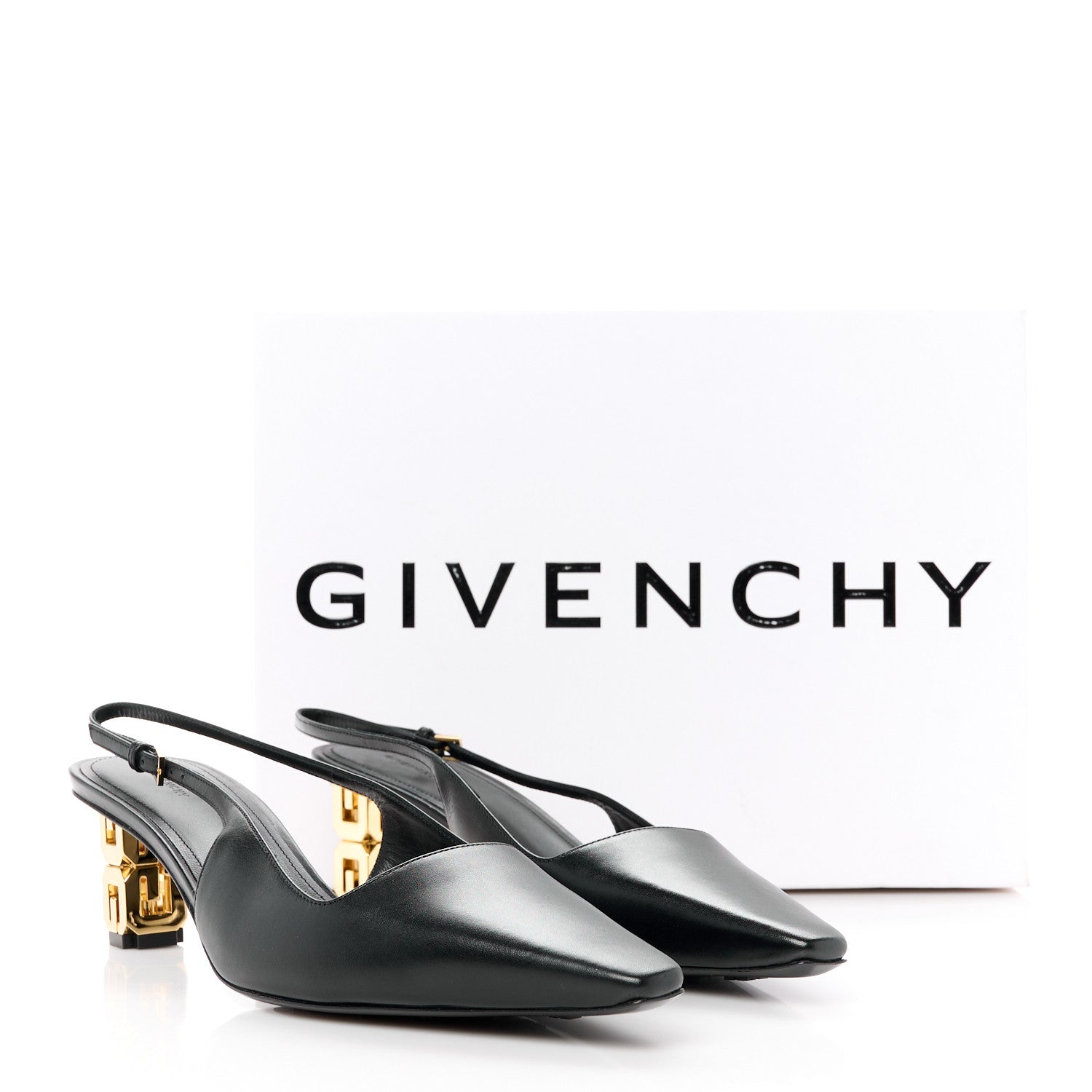 Givenchy Calfskin G Cube 50mm Slingback Pumps 40 Black 9 of 9