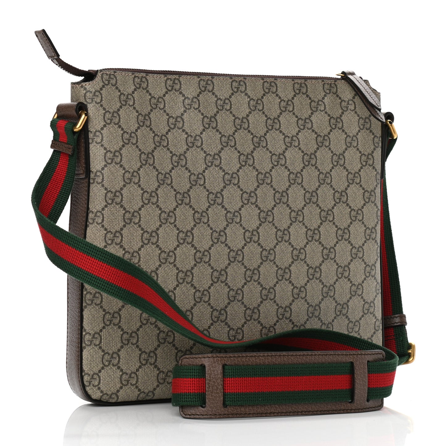 Soft GG Supreme Monogram Courrier Web Medium Flat Messenger Bag Beige New Acero Multicolor
