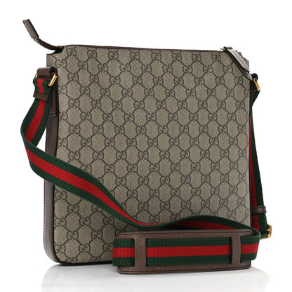 Gucci Soft GG Supreme Monogram Courrier Web Medium Flat Messenger Bag Beige New Acero Multicolor 3 of 10