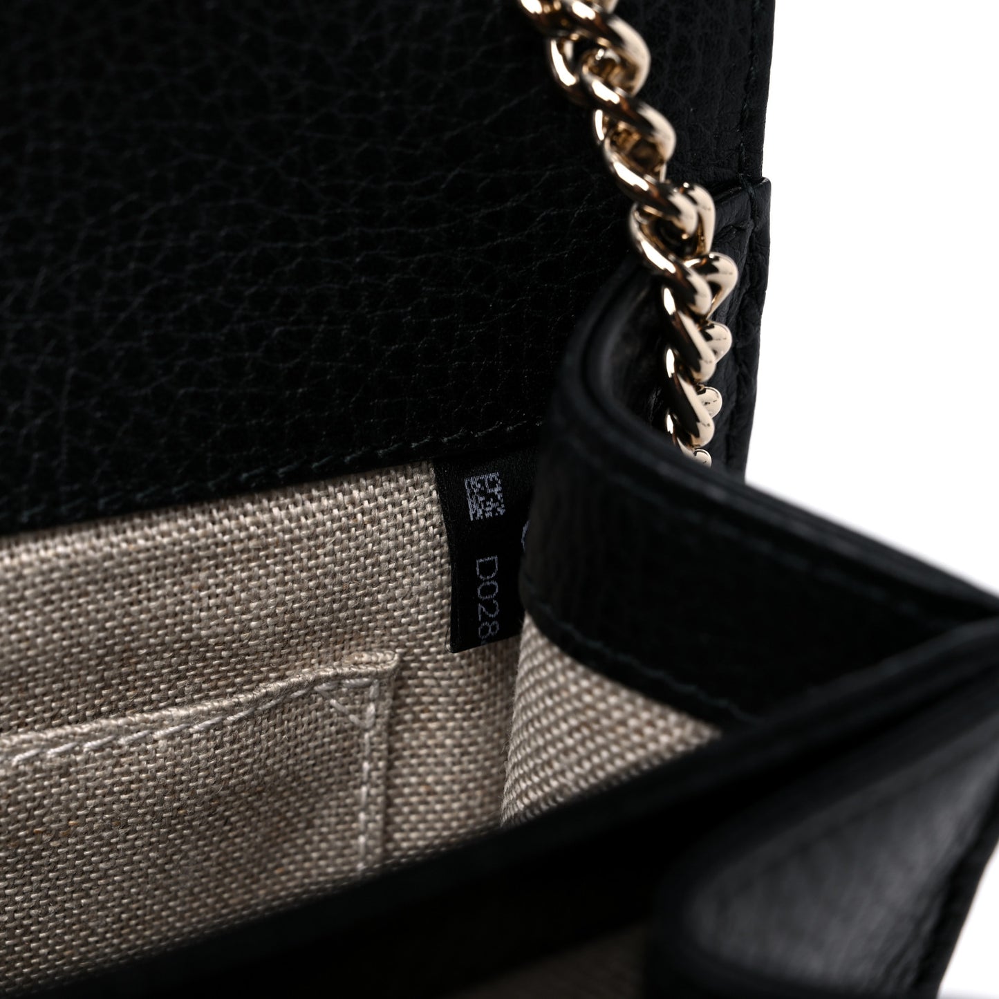 Dollar Calfskin Small Interlocking G Shoulder Bag Black