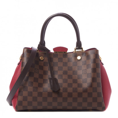 Louis Vuitton Damier Ebene Cuir Taurillon Brittany Wine 1 of 7