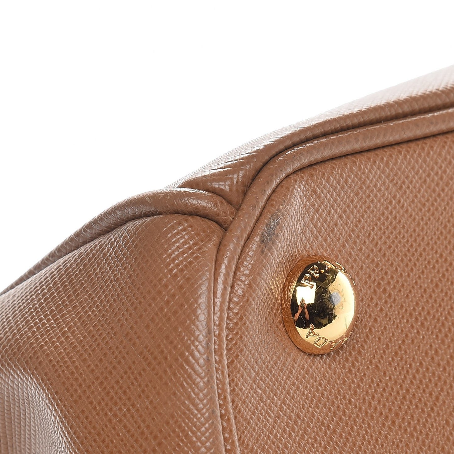 Saffiano Large Galleria Double Zip Tote Caramel
