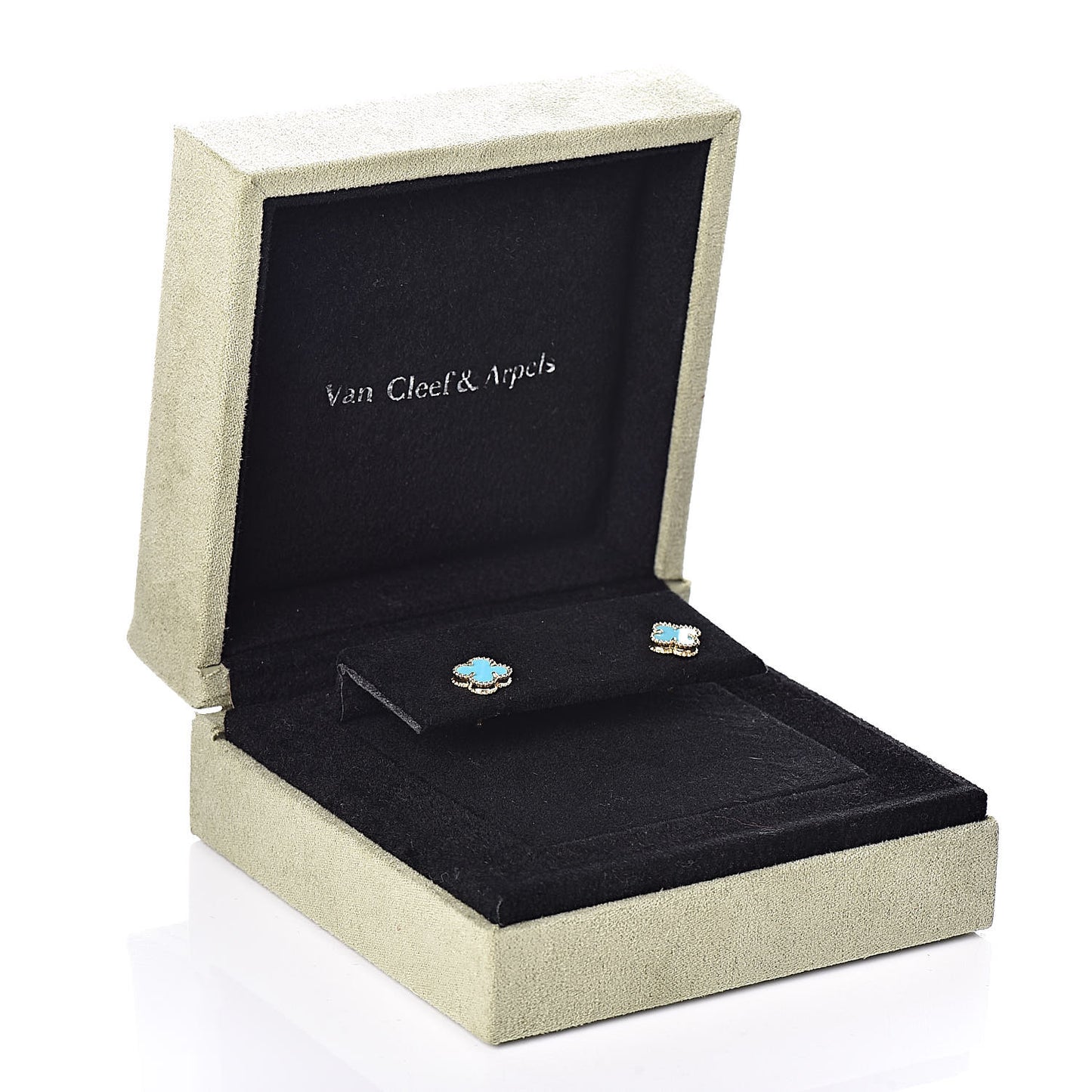 18K Yellow Gold Turquoise Sweet Alhambra Earrings