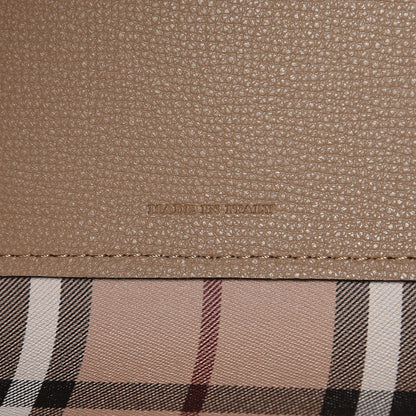 Burberry Grainy Calfskin Haymarket Check Medium Reversible Tote Camel 7 of 7