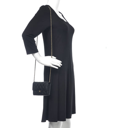 Chanel Caviar Quilted Classic Clutch With Chain Black 3 of 9