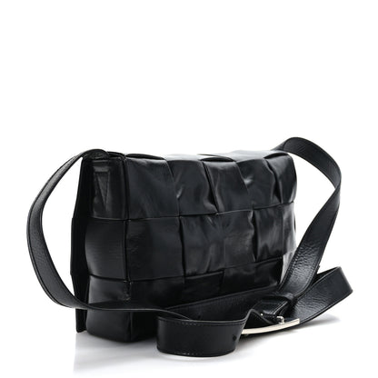 Bottega Veneta Paper Calfskin Maxi Intreccio Cassette Crossbody Bag Black 3 of 7