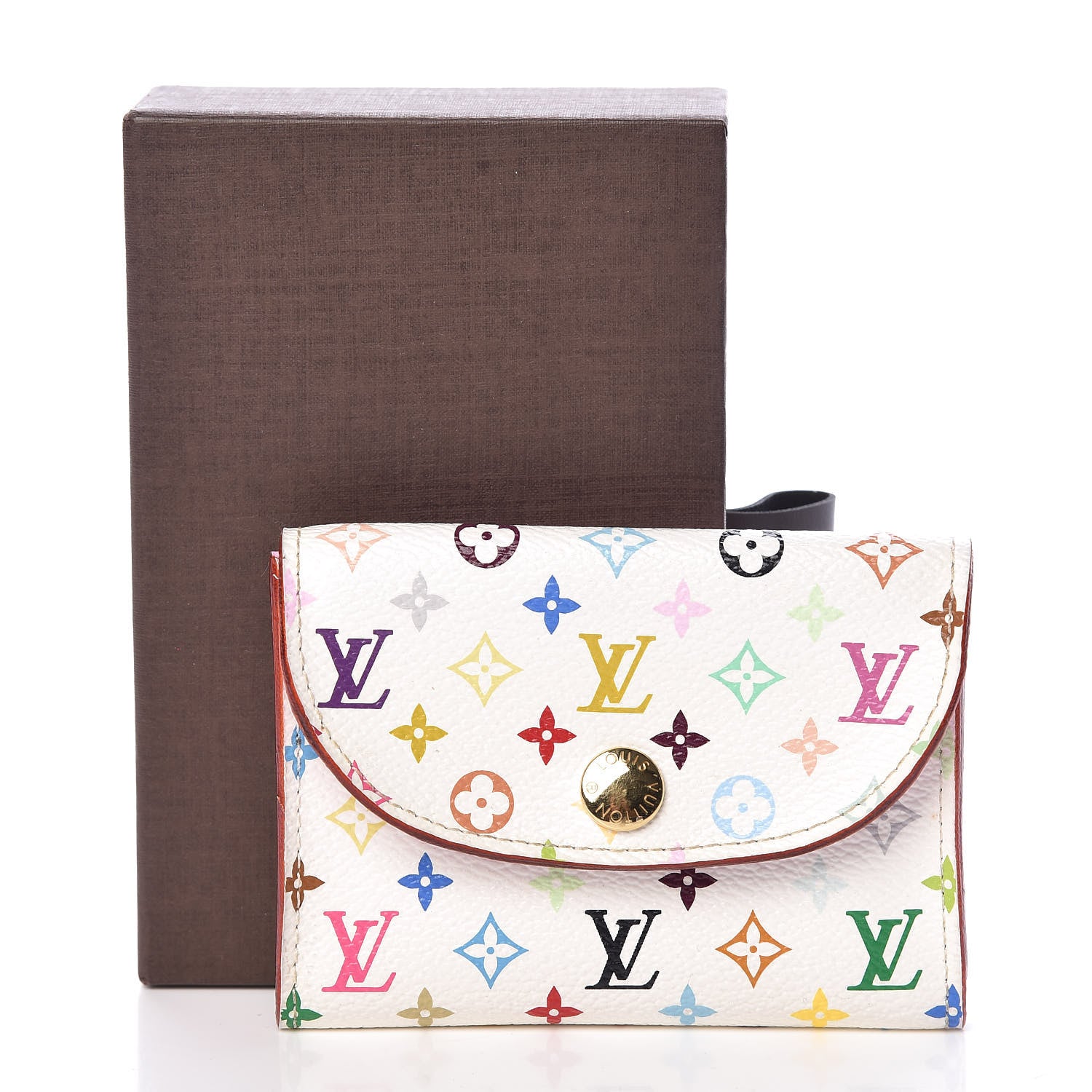 Louis Vuitton Monogram Multicolor Business Card Holder White Litchi 7 of 7