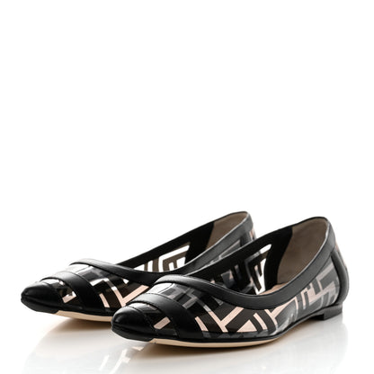 Fendi PVC Calfskin FF Colibri Ballerina Flats 36 Black 3 of 8