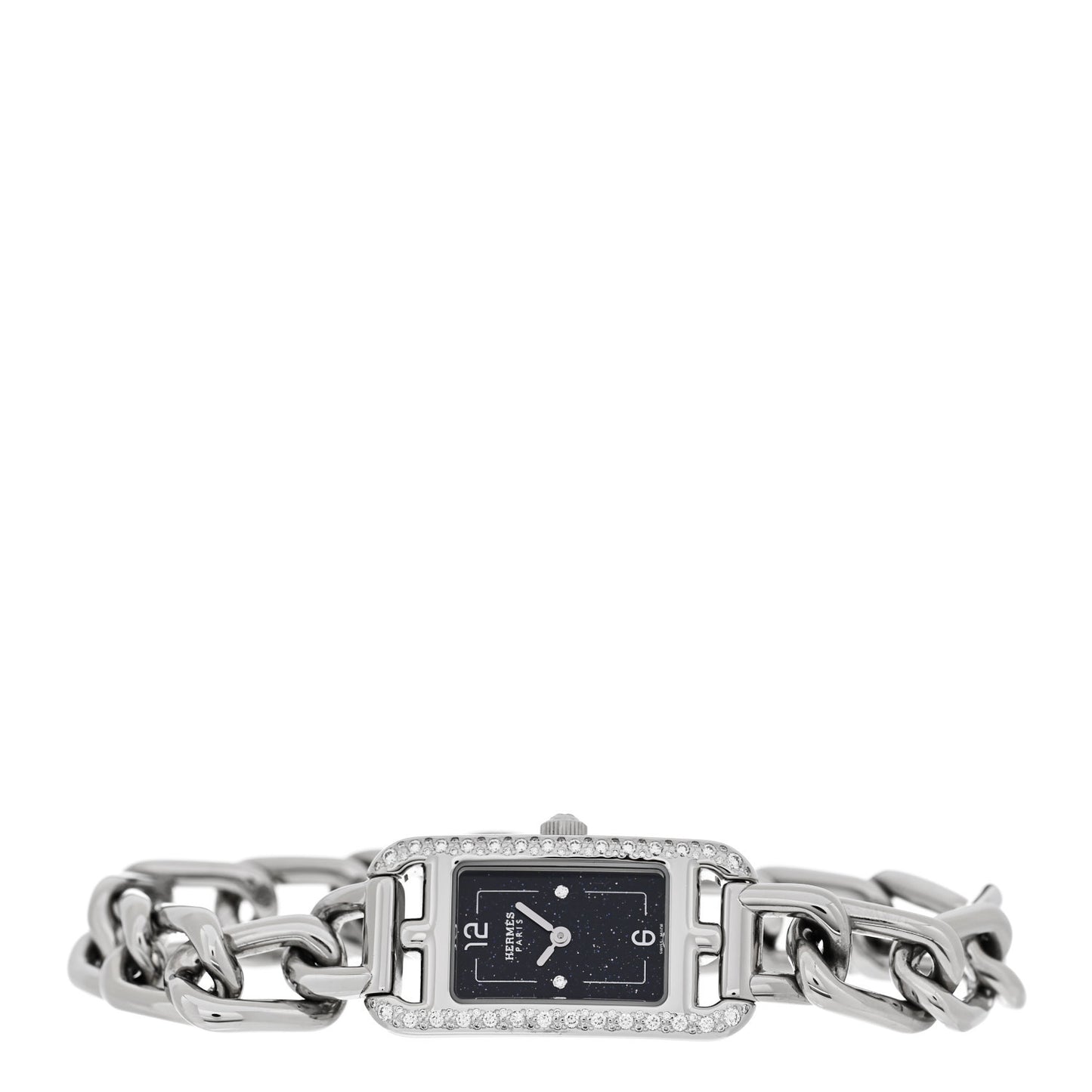 Stainless Steel Diamond Bezel 17mm Nantucket Quartz Watch Black