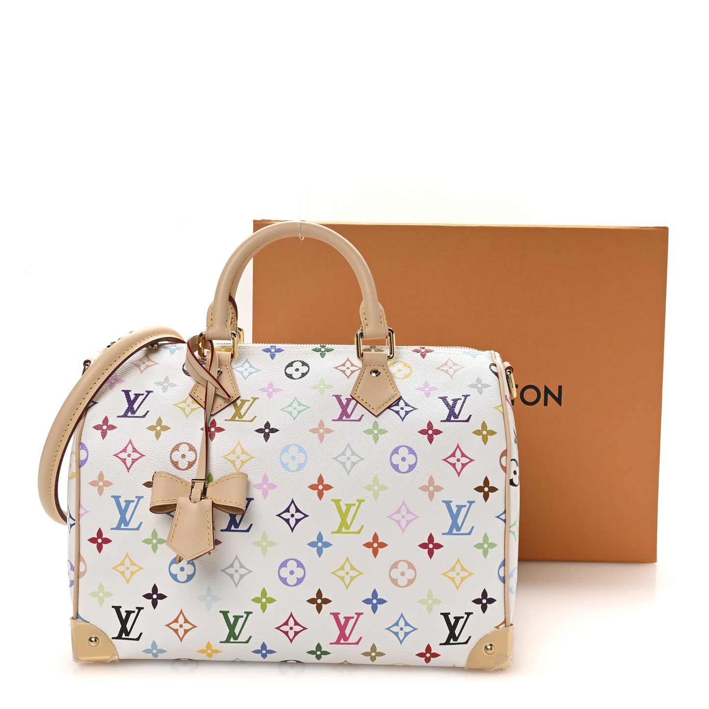 LV X TM Monogram Multicolor Speedy Soft 30 White