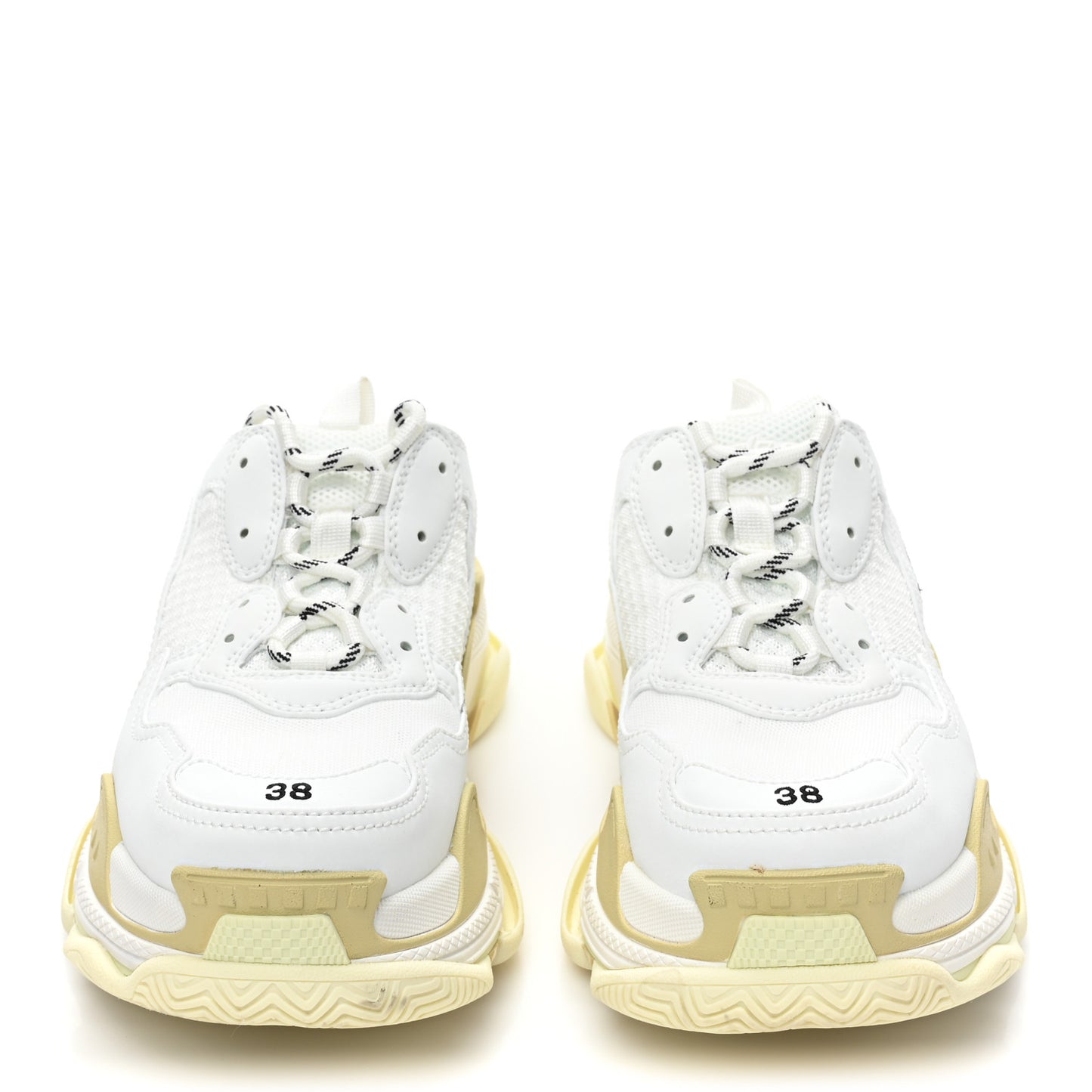 Fabric Mesh Clear Sole Womens Triple S Mule Sneakers 38 Beige