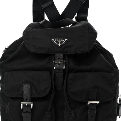 Prada Tessuto Nylon Saffiano Medium Backpack Black 8 of 13