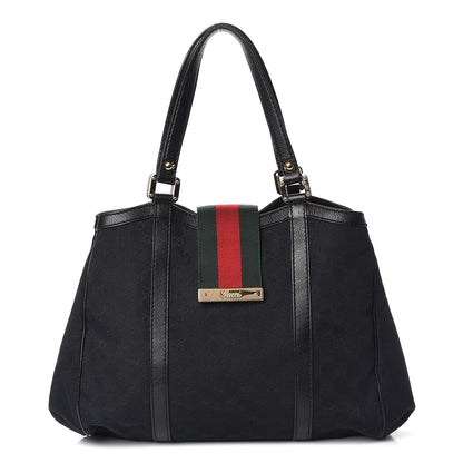 Gucci Monogram Web Large New Ladies Hobo Black 1 of 10