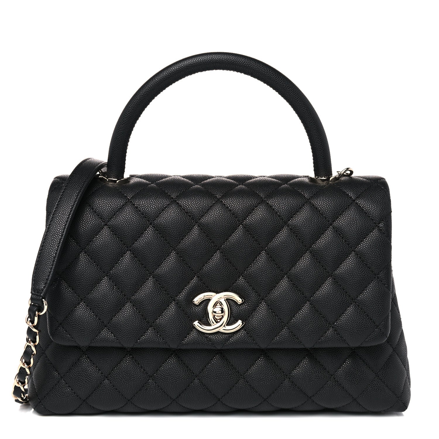 Chanel Caviar Quilted Small Coco Handle Flap Black 1 of 12