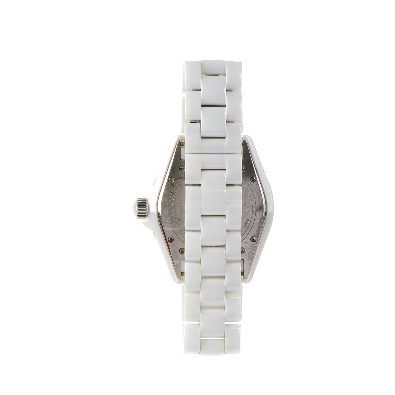 Chanel Stainless Steel Ceramic Diamond 38mm J12 Automatic Watch White 4 of 7