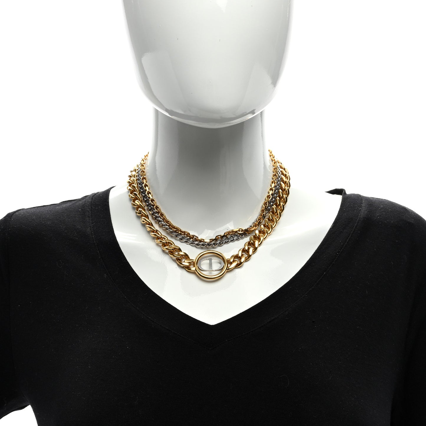 Metal 30 Montaigne Multi Chain Necklace Gold Silver
