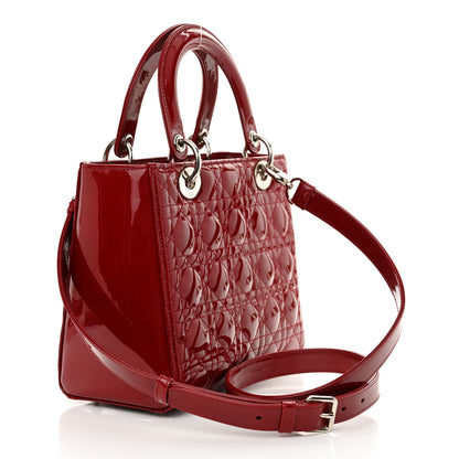 Christian Dior Patent Cannage Medium Lady Dior Red 3 of 10