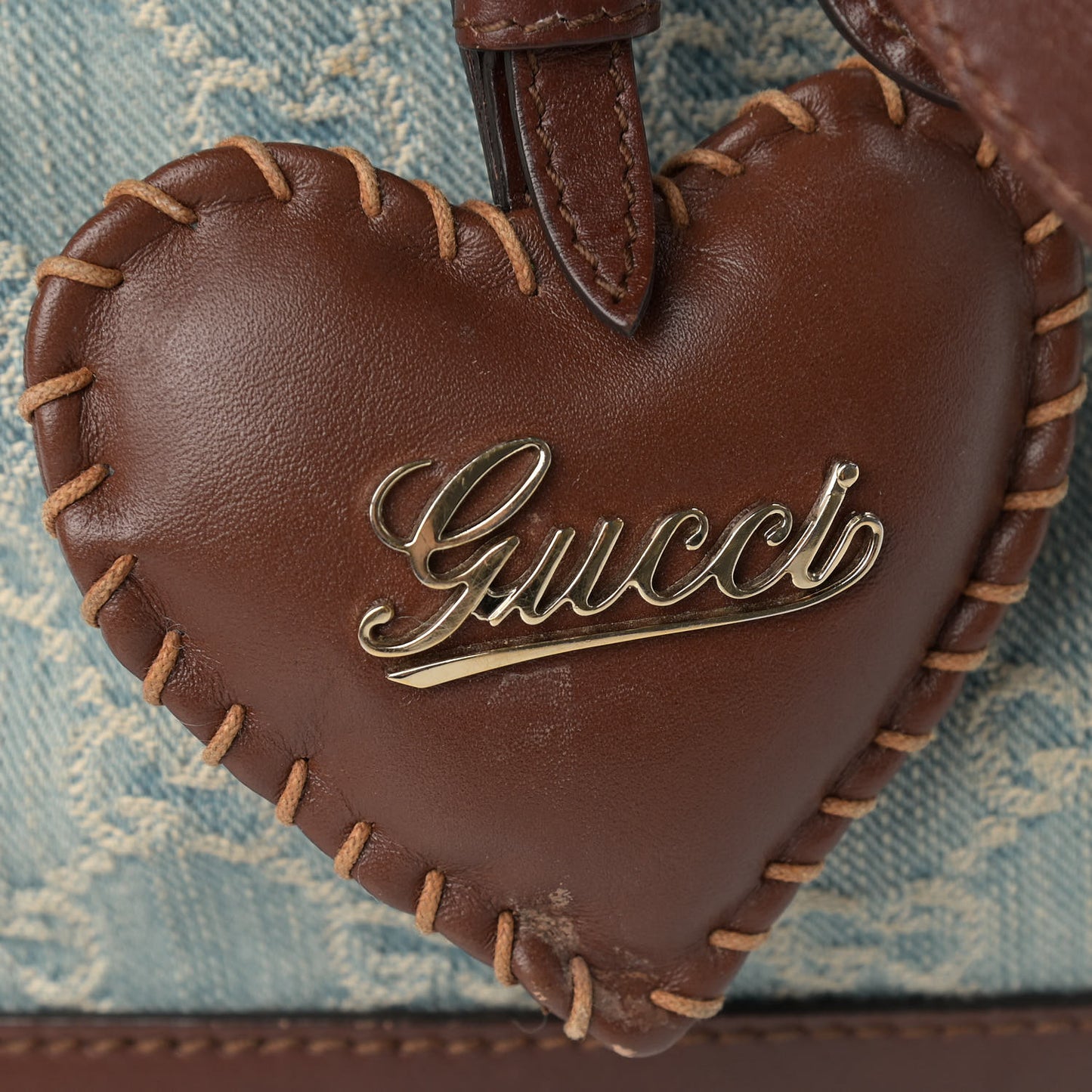 Denim Monogram Valentine Top Handle Bag