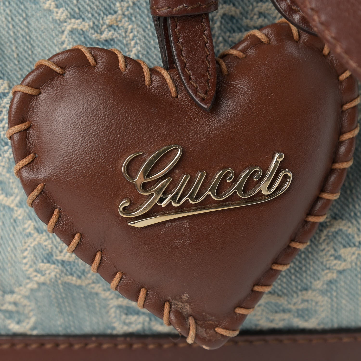 Gucci Denim Monogram Valentine Top Handle Bag 20 of 22