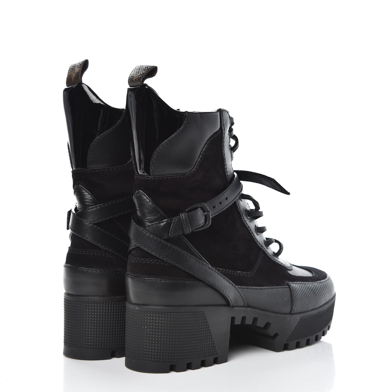 Louis Vuitton Suede Calfskin Palm Canyon Laureate Platform Desert Boots 38 Black 4 of 9