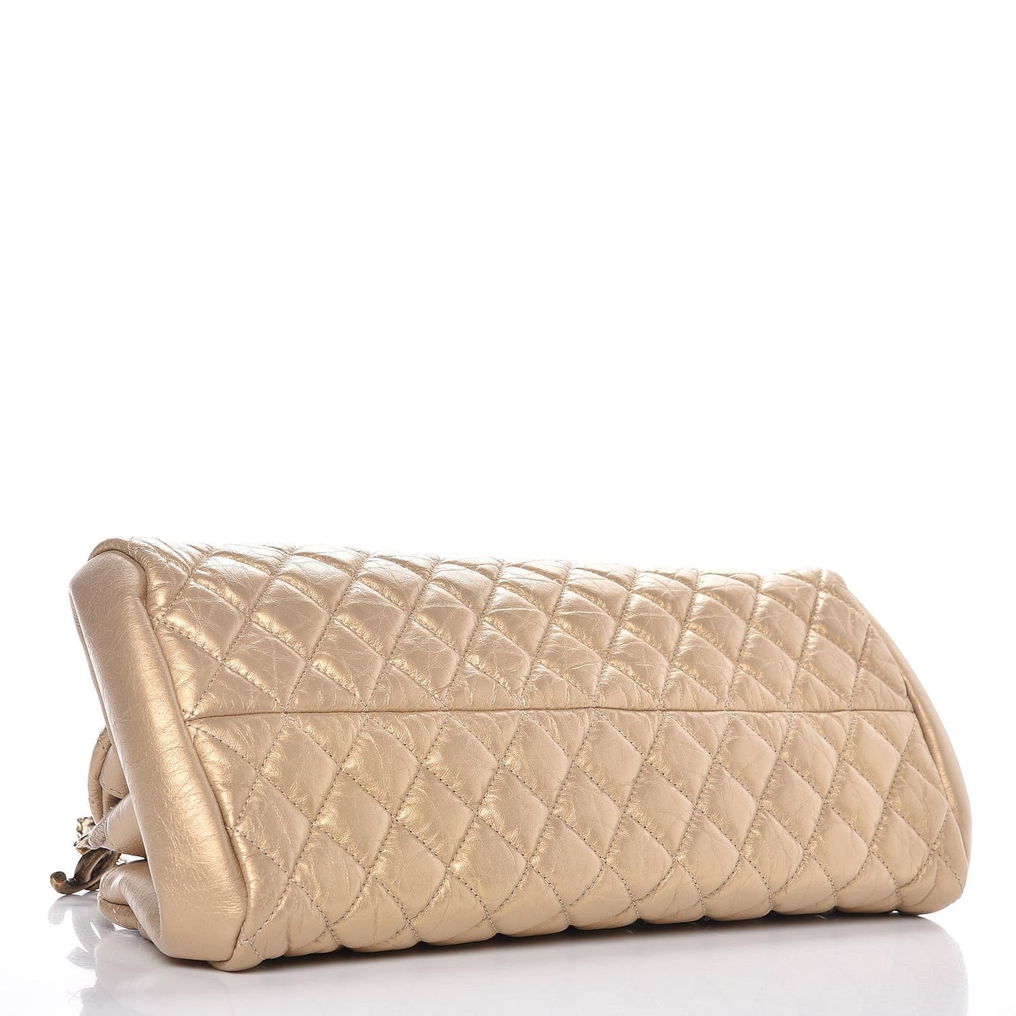 Aged Calfskin Just Mademoiselle Bowling Bag Gold