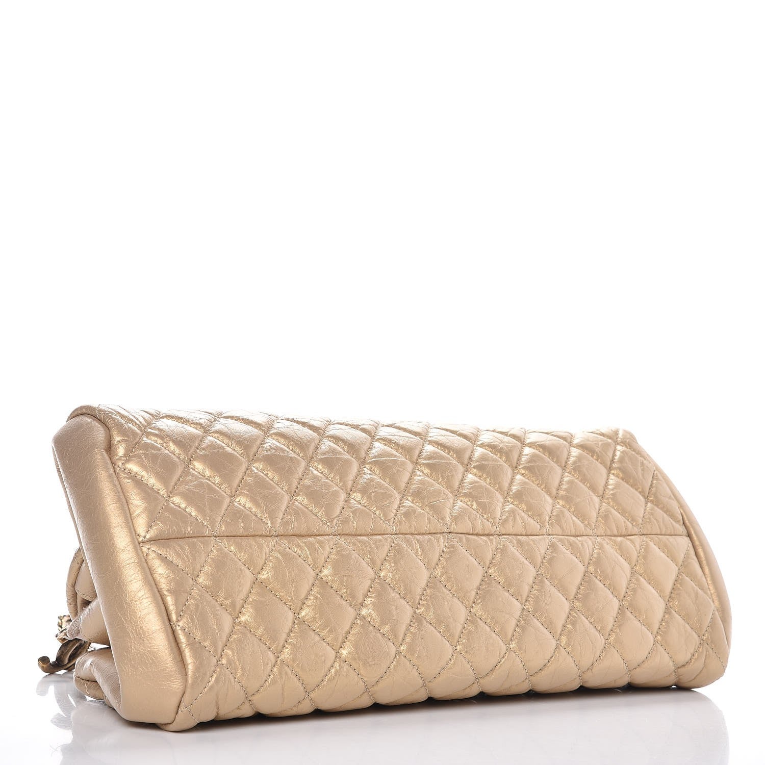 Chanel Aged Calfskin Just Mademoiselle Bowling Bag Gold 4 of 7